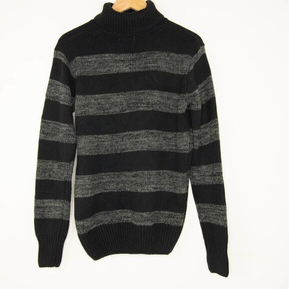 NWOT Eddie Bauer Turtleneck Striped cotton blend Sweater, Black, XL - Picture 10 of 10
